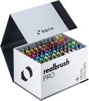 Karin Realbrush PRO Mega Aquarelmarkers Box PLUS 72 kleuren + 3 blenders set-3