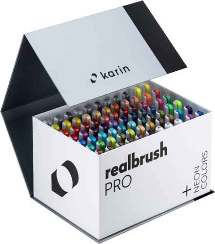 Karin Realbrush PRO Mega Aquarelmarkers Box PLUS 72 kleuren + 3 blenders set-3