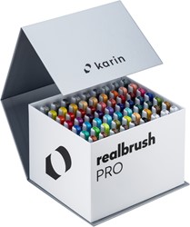 Karin Realbrush PRO Mega Box Aquarelmarkers 60 kleuren +  3 blenders
