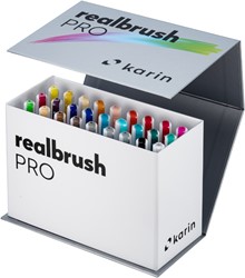 Karin Realbrush PRO Mini Aquarelmarkers Box 26 kleuren + 1 blender