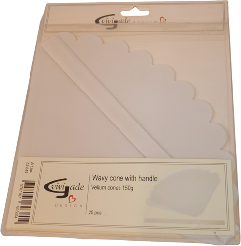 CC Wavy Cone with Handle 20 pieces