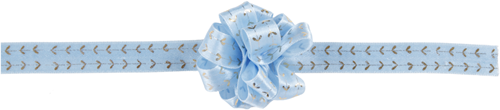 CC Gift Ribbon Light Blue with Gold Pattern 5m