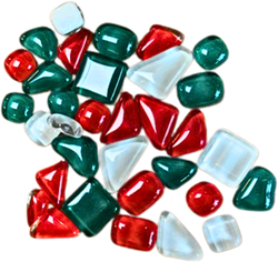 Soft Glas Polygonal helder Kerst mix 100 gr