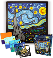 Splat Planet Wood Art Set Starry Night 27 x 26 x 3,5 cm-2