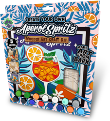 Splat Planet Wood Art Set Aperol Spritz 27 x 26 x 3,5 cm
