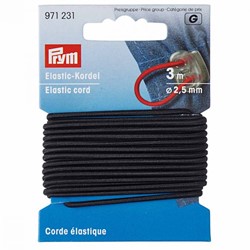 Prym Elastic Cord 2.5 mm Black 3 meters
