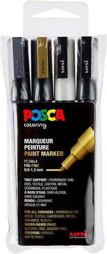 Uni Posca Paint Marker 4 Set 3M Metallic