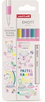 Uni Emott Fineliner Set 5 Pieces Pastel Kawaii