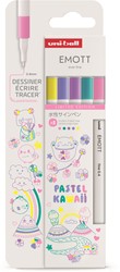 Uni Emott Fineliner Set 5 Pieces Pastel Kawaii
