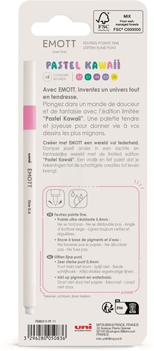 Uni Emott Fineliner Set 5 Pieces Pastel Kawaii-2