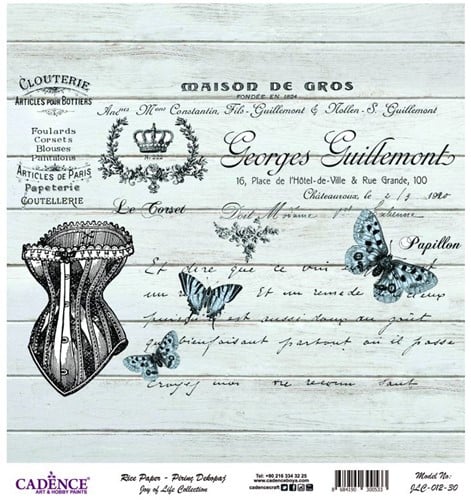 Cadence Rijst Decoupage Papier Joy of Life 012 30x32 cm Georges Guillemont