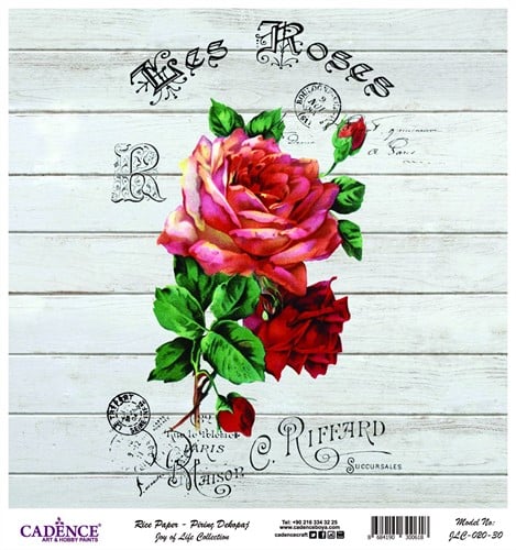 Cadence Rijst Decoupagepapier Joy of Life 020 30x32 cm Les Roses