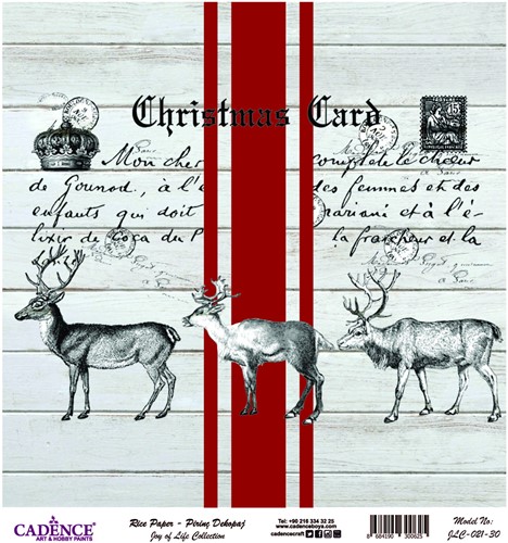 Cadence Rijst Decoupage Papier Joy of Life 021 30x32 cm Christmas Card