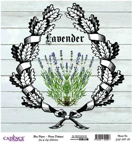 Cadence Rijst Decoupagepapier Joy of Life 008 30x32 cm Lavender