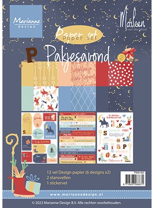Marianne Design PK9182 Papierblok Pakjesavond A5
