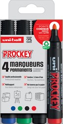 Uni-Ball Prockey Permanentmarker-Set Bullet 5,7 mm 4-teilig