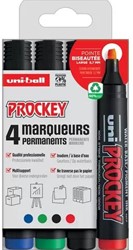 Uni-Ball Prockey Permanent Marker Set 5.7 mm Chisel 4 pieces