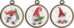 Vervaco Miniatuur Borduurset Kerstkabouters - Set van 3