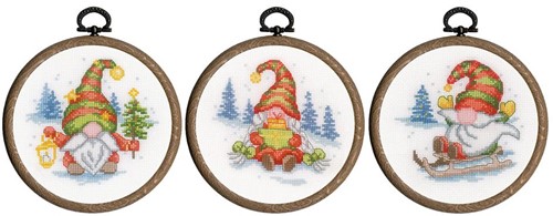 Vervaco Miniatuur Borduurset Gnomes - Set van 3