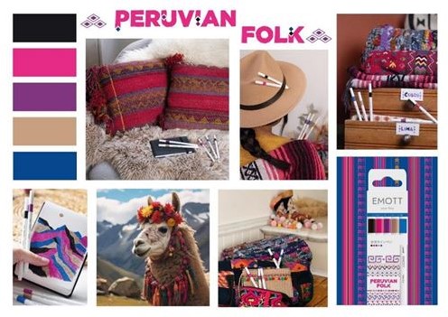 Uni Emott Fineliner Set 5 stuks Peruvian Folk-2