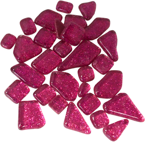 Soft Glas Polygonal Glitter Roze 100 gr
