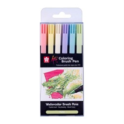 Koi Colouring Brush Pen Set Pastel 6 stuks