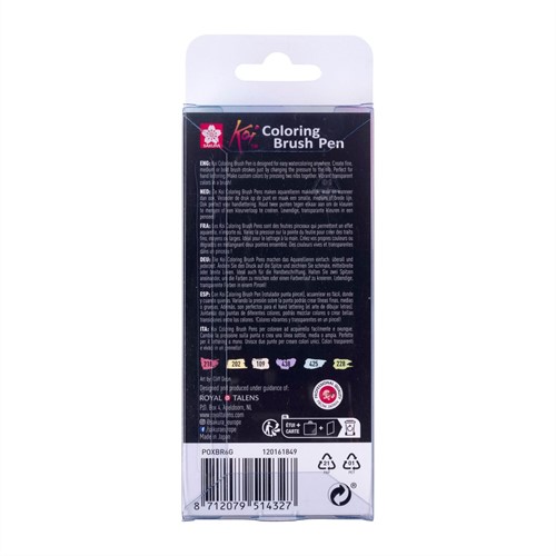Koi Colouring Brush Pen Set Pastel 6 stuks-3
