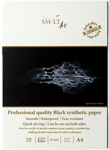 SMLT Tekenblok Professional Synthetisch A4 155gr 10 vel Zwart