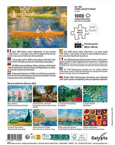 Sentosphere Puzzle La Yole Pierre-Auguste Renoir 1000 pieces-3