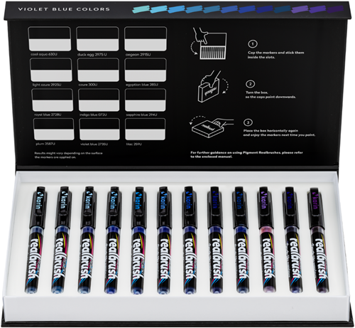 Karin Realbrush Pigment Set Violet-Blue Colors Collection 12 kleuren-3