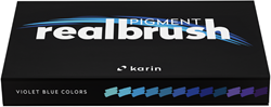 Karin Realbrush Pigment Set Violet-Blue Colors Collection 12 kleuren