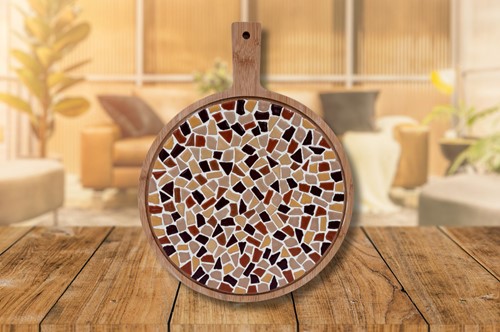 LC DIY Ronde borrelplank beige/zand