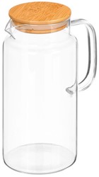 Vivalto Glazen Kan met Bamboe Deksel 1,2L