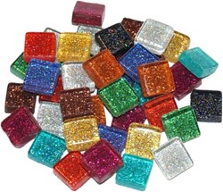 Soft Glas Vierkant Glitter (vanaf 100 gr, per 100 gr)