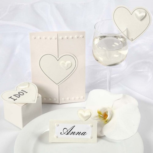Satin Hearts 10-20 mm White -3