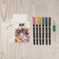 Tombow ABT Dual Brush pen set 6 st Manga Bloemen-2