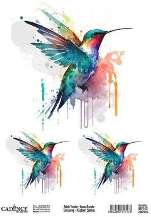 Cadence Birdsong Fabric Transfer BRFT-02 25x35 cm