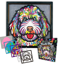 Splat Planet Wood Art Set Doodle Hond 27 x 26 x 3,5 cm