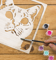 Splat Planet Wood Art Set Grijze Kat 27 x 26 x 3,5 cm-2