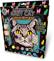 Splat Planet Wood Art Set Grijze Kat 27 x 26 x 3,5 cm-3