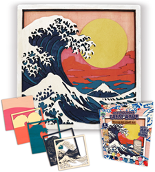 Splat Planet Wood Art Set Great Wave 27 x 26 x 3,5 cm