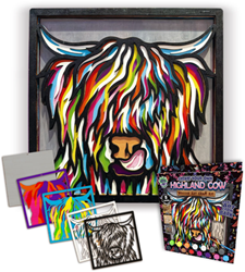 Splat Planet Wood Art Set Hoogland Koe 27 x 26 x 3,5 cm