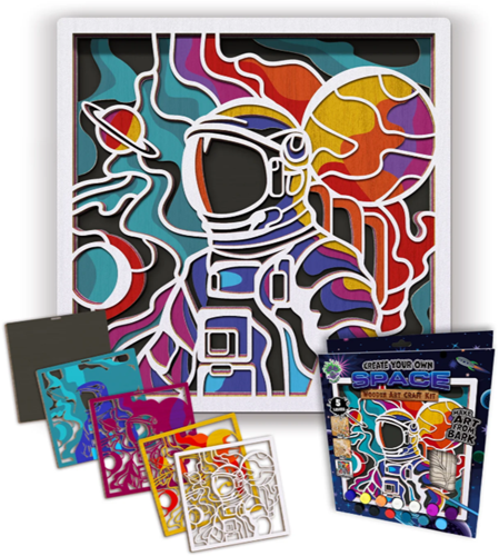 Splat Planet Wood Art Set Space 27 x 26 x 3,5 cm