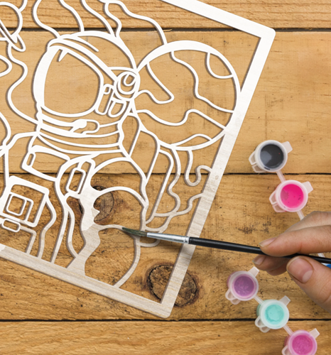 Splat Planet Wood Art Set Space 27 x 26 x 3,5 cm-3