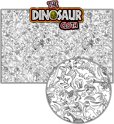 Splat Planet Kleur je eigen Tafelkleed Dino 240 × 120cm-3