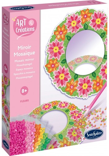 Art & Creations Mirror with Rhinestone Flowers