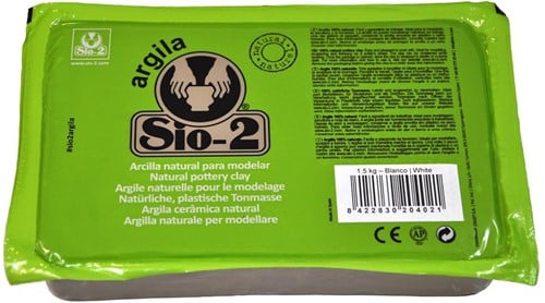SIO-2 Argila Natuurlijke Pottenbakkersklei 1.5kg Wit