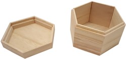 Wooden Box Hexagon with Loose Lid 13.7x11.9x9 cm