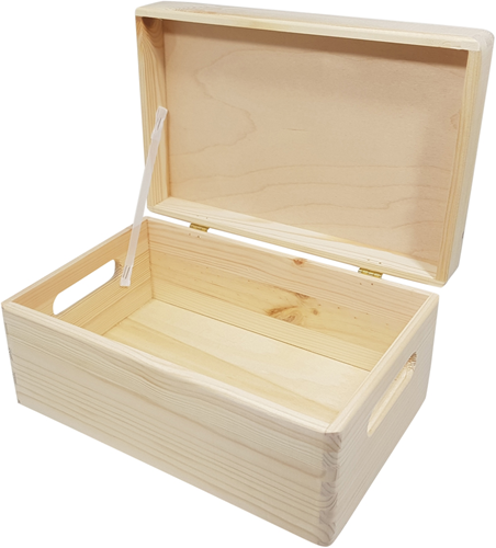 Pine Storage Box with Flap Lid 30x20x13.5 cm-2