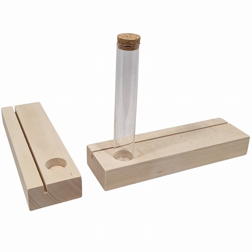 Kaarthouder A4 Beuken met proefbuisje